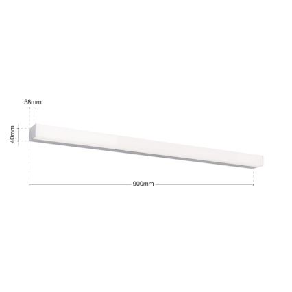 Badrumsspegel med LED-belysning HORIZON LED/18W/230V 3000/4000K 90 cm IP44 silver