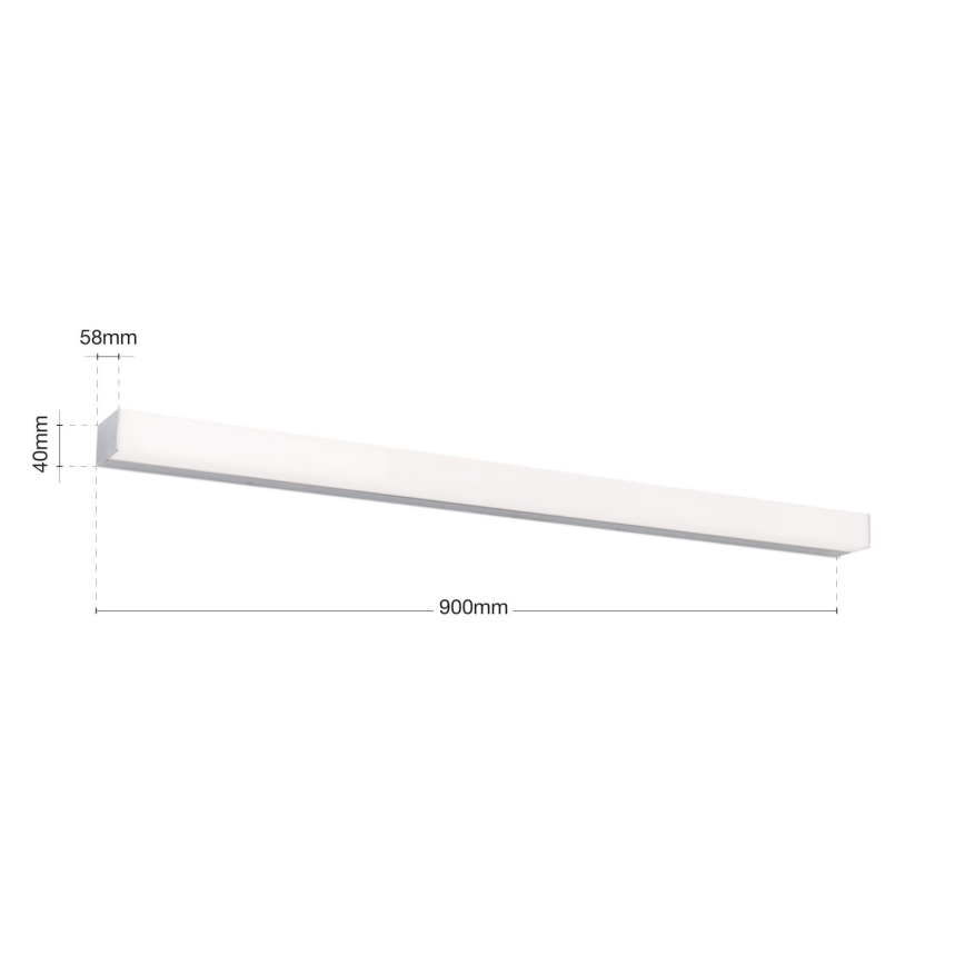 Badrumsspegel med LED-belysning HORIZON LED/18W/230V 3000/4000K 90 cm IP44 silver