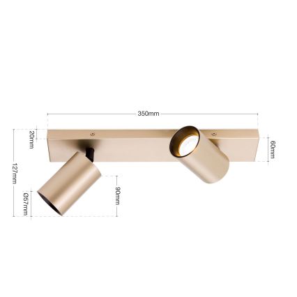 Spotarmatur SEAN 2xGU10/13W/230V guld