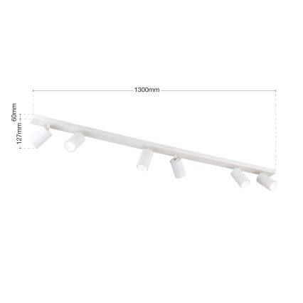 Spotarmatur SEAN 6xGU10/13W/230V vit