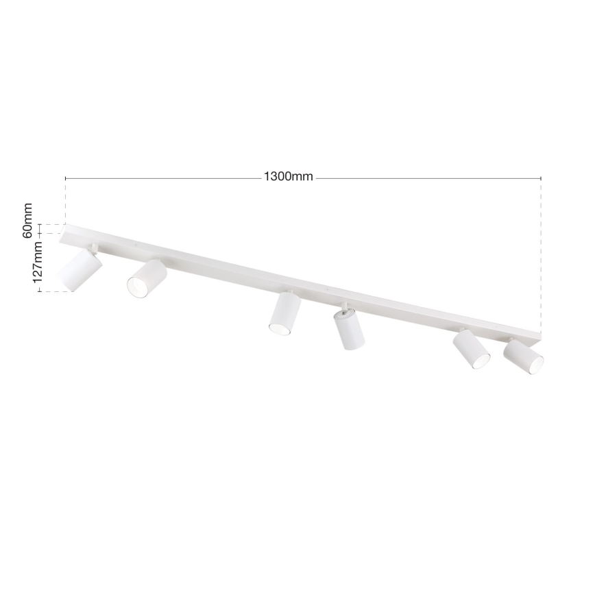 Spotarmatur SEAN 6xGU10/13W/230V vit