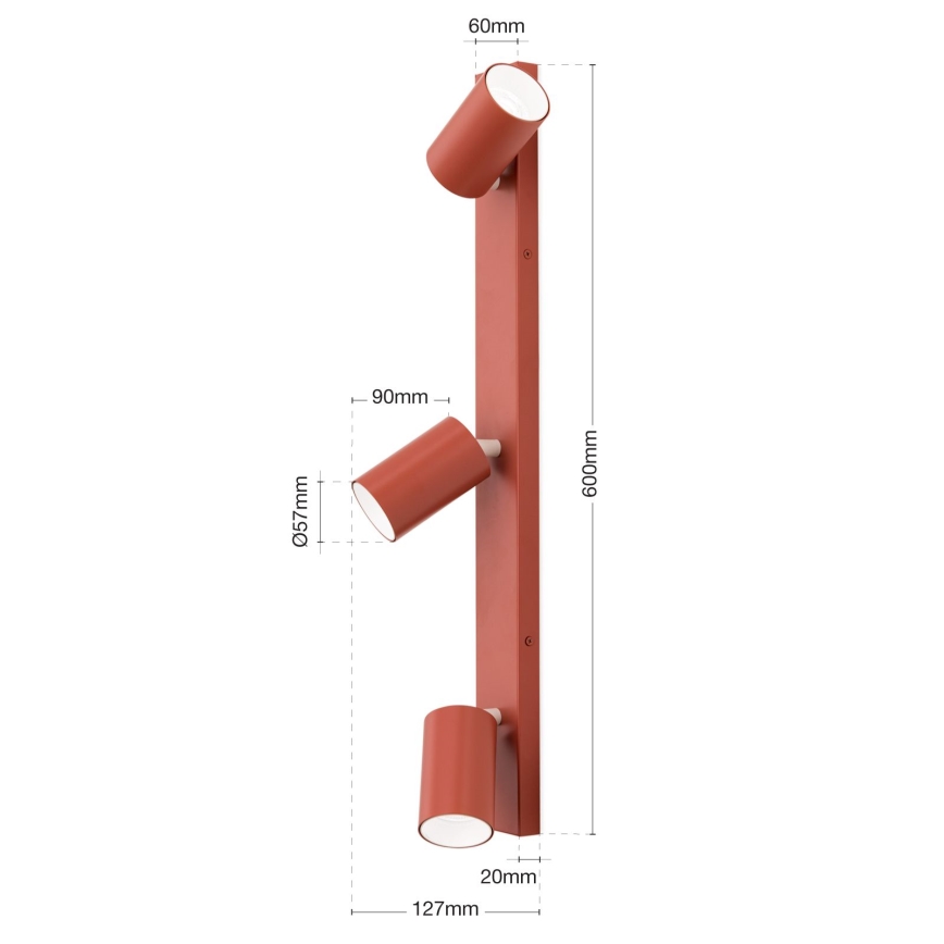 Spotlampa PENN 3xGU10/13W/230V tegelfärgad