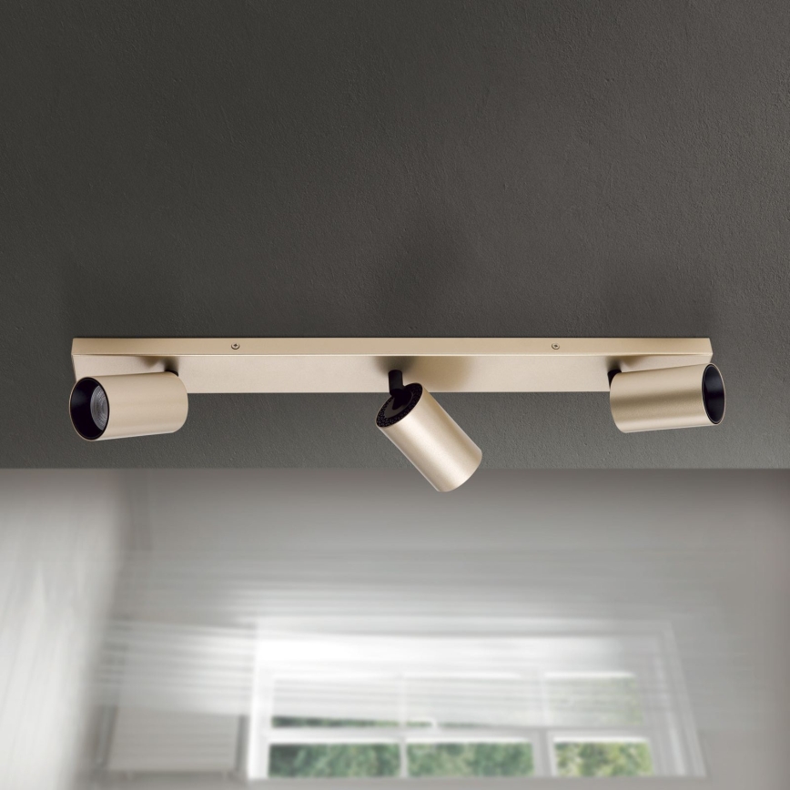 Spotlampa SEAN 3xGU10/13W/230V, guldfinish