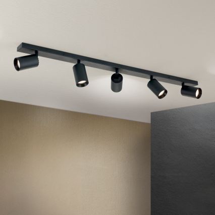 Spotlampa SEAN 5xGU10/13W/230V svart