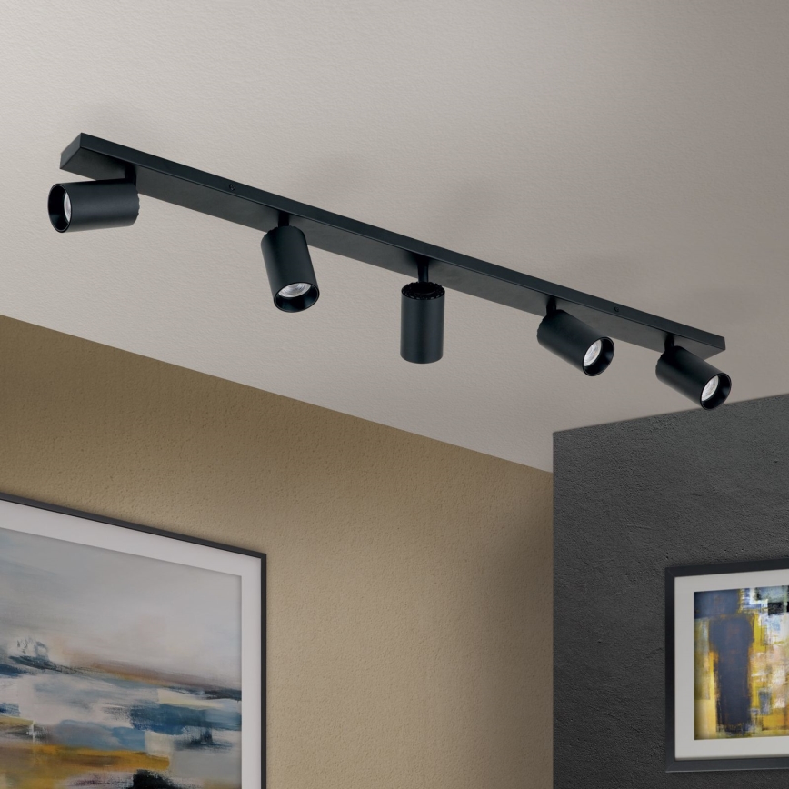 Spotlampa SEAN 5xGU10/13W/230V svart