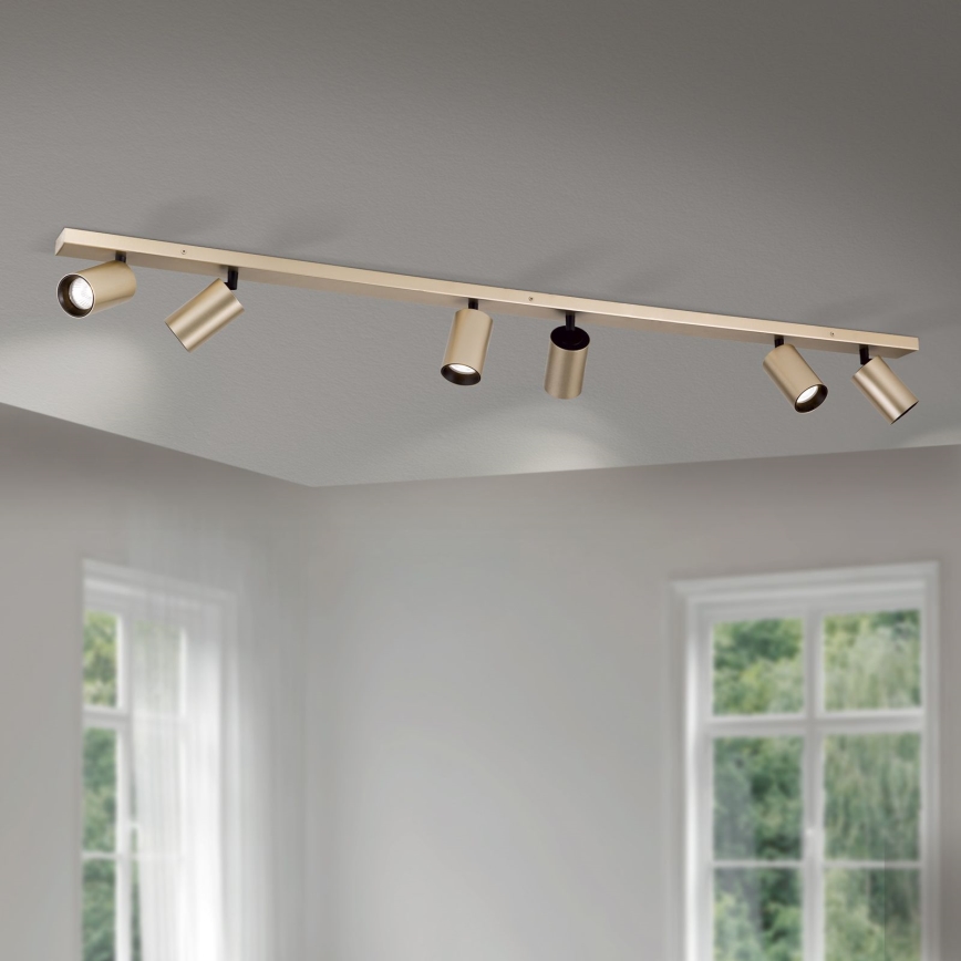 Spotlampa SEAN 6xGU10/13W/230V guldfärgad