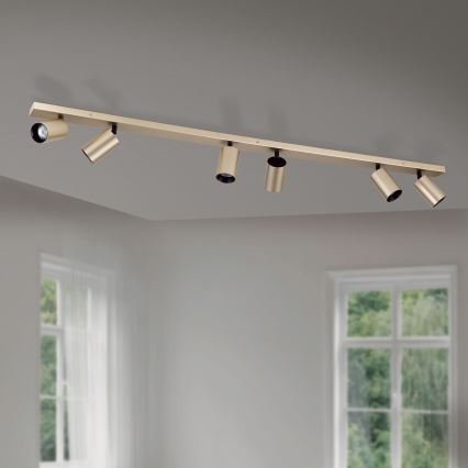 Spotlampa SEAN 6xGU10/13W/230V guldfärgad