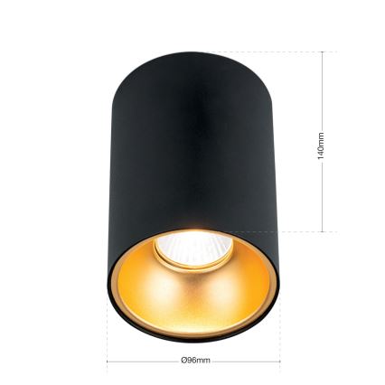 Spotlampa STARLIGHT 1xGU10/50W/230V svart/guld