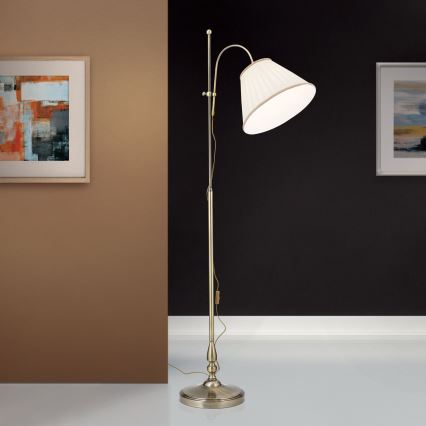 Golvlampa TONIA 1xE27/60W/230V 183 cm vit/brons