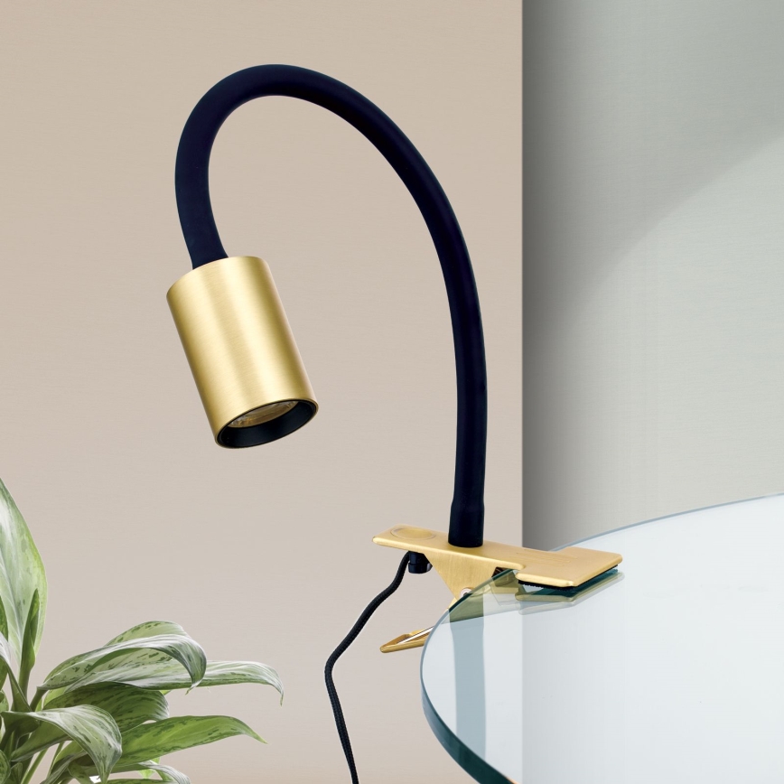 LED Flexibel bordslampa med klämma KURT LED/5W/230V guld