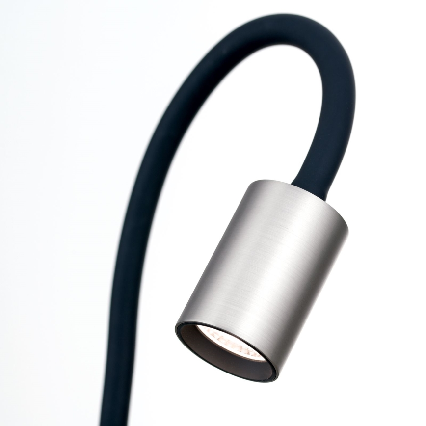 LED Flexibel bordslampa med klämma KURT LED/5W/230V silver