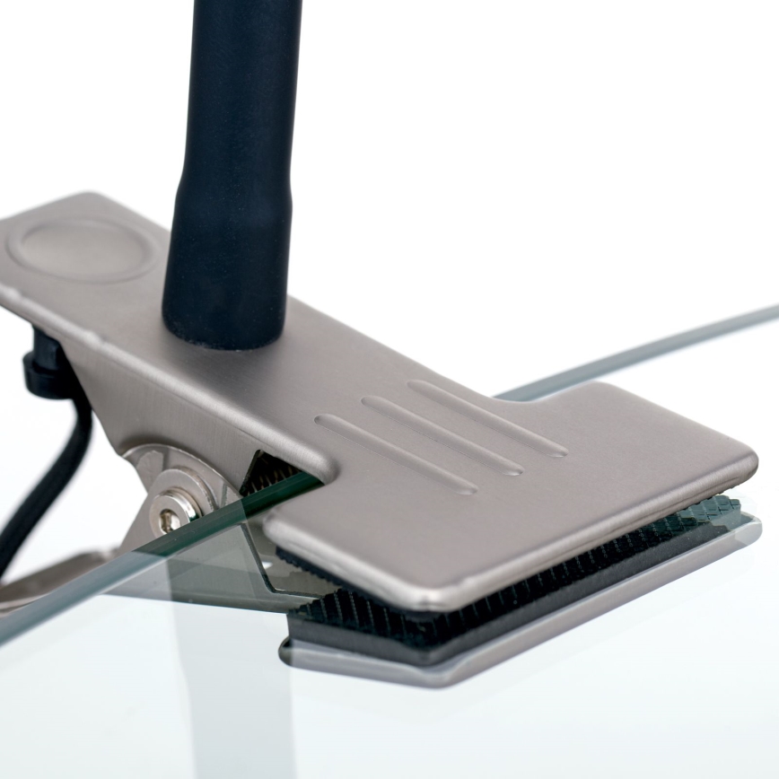 LED Flexibel bordslampa med klämma KURT LED/5W/230V silver