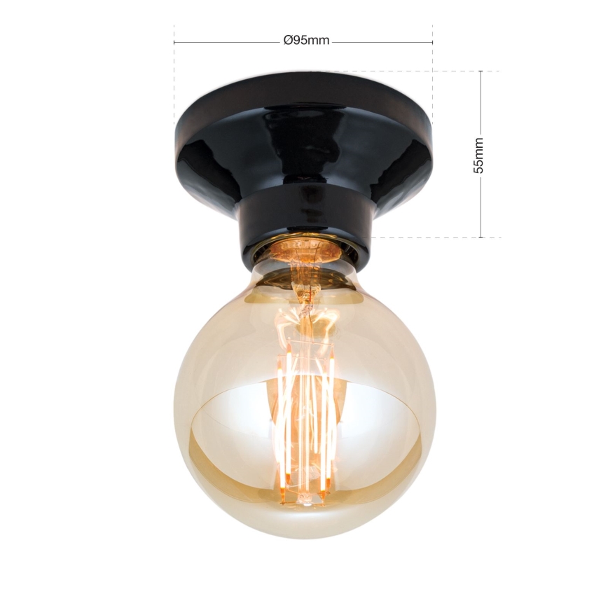 Taklampa FROST 1xE27/60W/230V svart