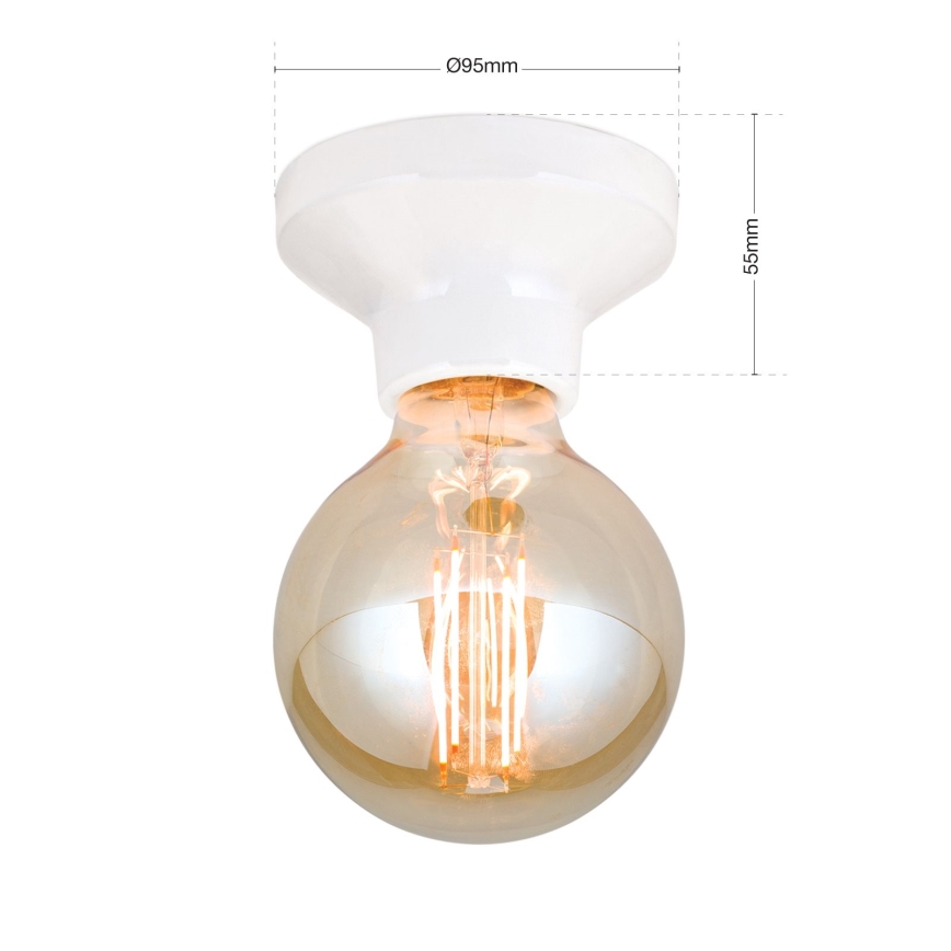 Taklampa FROST 1xE27/60W/230V vit