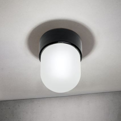 Taklampa OSTIA 1xE27/40W/230V Ø 9,8 cm svart