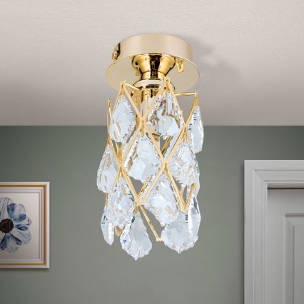 Taklampa RITA 1xG9/40W/230V, Ø 9 cm, guldfärgad