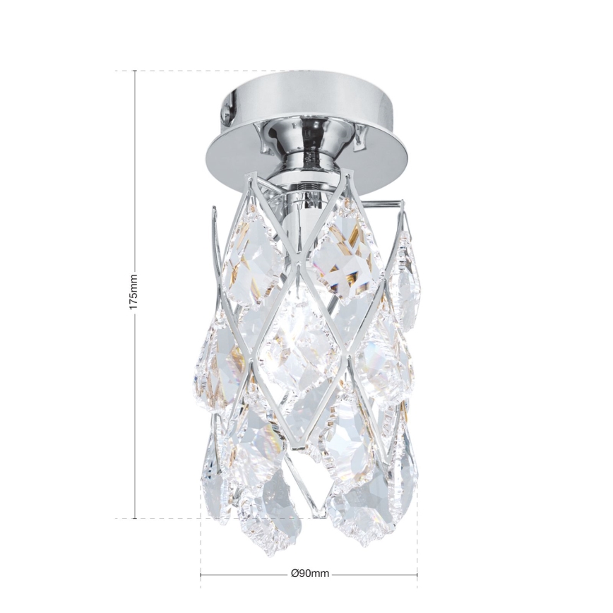 Taklampa RITA 1xG9/40W/230V Ø 9 cm polerad krom