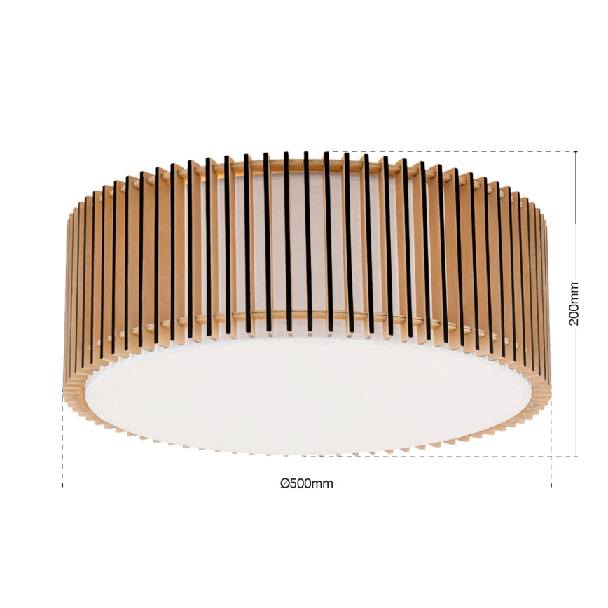 Taklampa TARTA 3xE27/40W/230V, Ø 50 cm, beige
