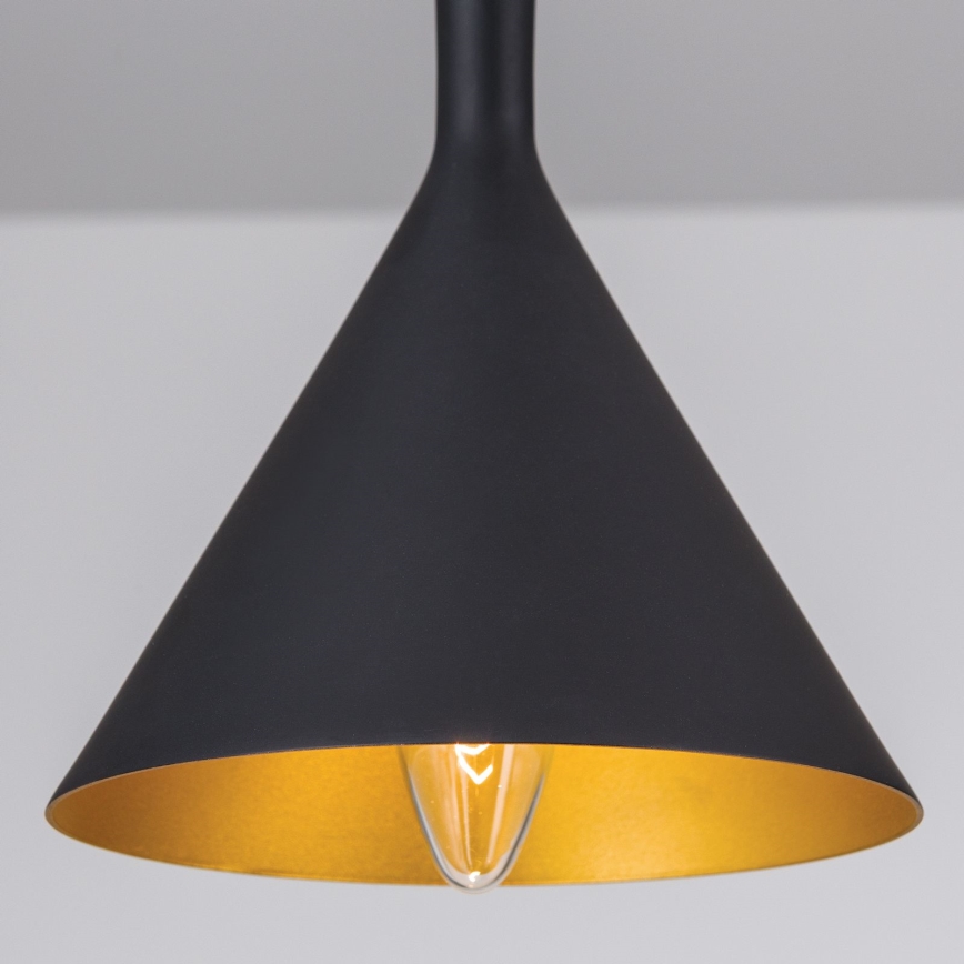 Pendellampa på sladd GUNDA 1xE14/40W/230V Ø 16,5 cm svart/guld