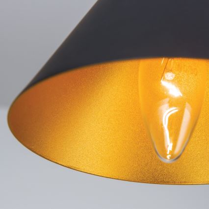 Pendellampa på sladd GUNDA 1xE14/40W/230V Ø 16,5 cm svart/guld