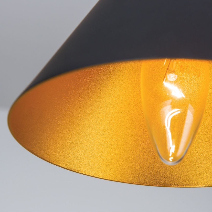 Pendellampa på sladd GUNDA 1xE14/40W/230V Ø 16,5 cm svart/guld