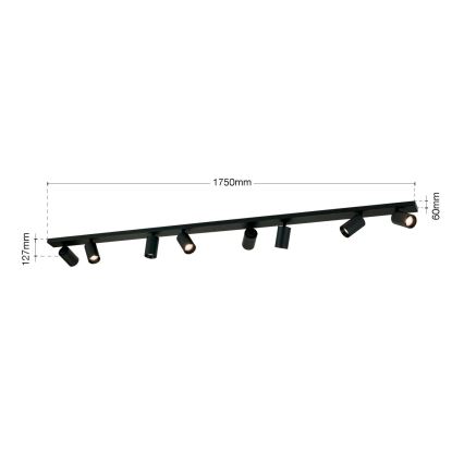 Takspot SEAN 8xGU10/13W/230V svart