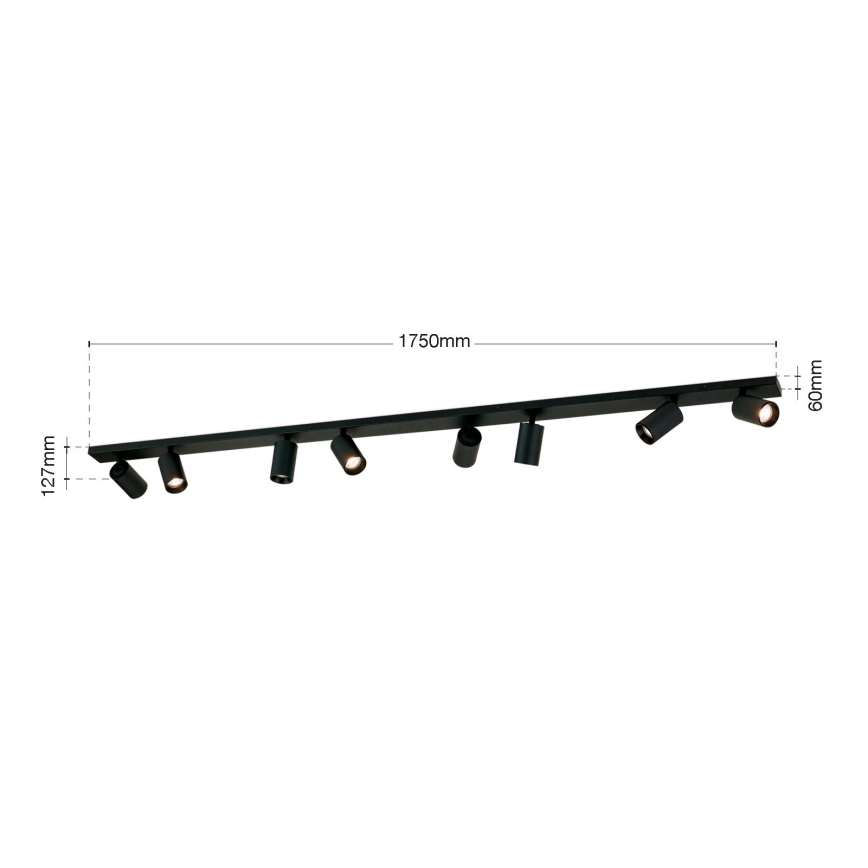 Takspot SEAN 8xGU10/13W/230V svart