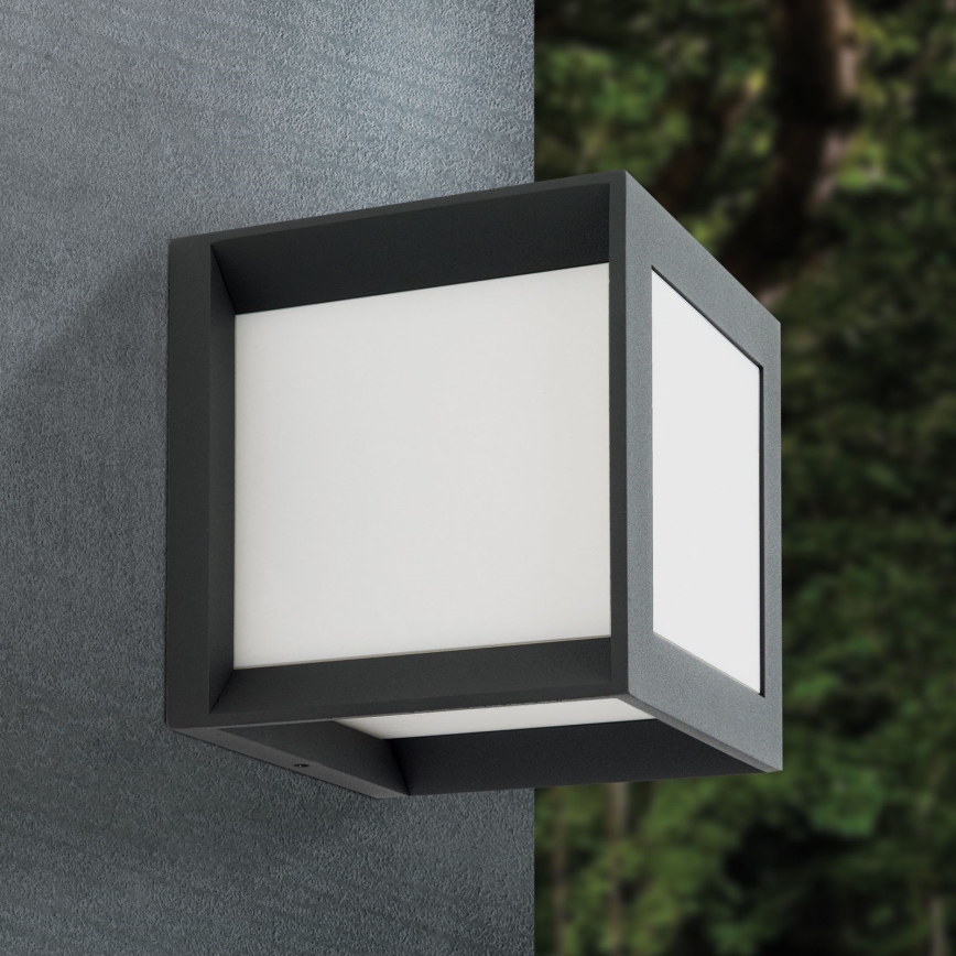 Utomhusarmatur HENRY 1xE27/15W/230V 16x16 cm IP44 antracit