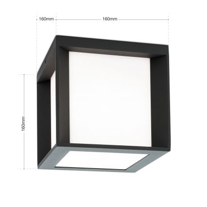 Utomhusarmatur HENRY 1xE27/15W/230V 16x16 cm IP44 antracit