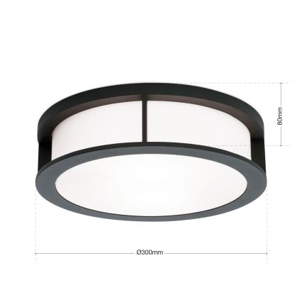 Utomhuslampa HENRY 2xE27/15W/230V Ø 30 cm IP44 antracit