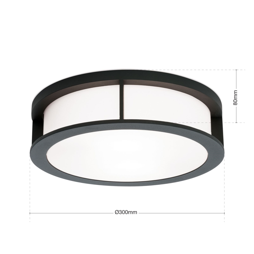 Utomhuslampa HENRY 2xE27/15W/230V Ø 30 cm IP44 antracit