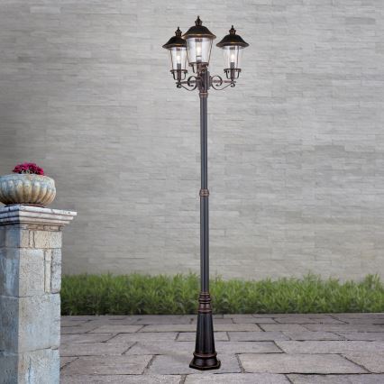Utomhuslampa KENZO 3xE27/100W/230V IP44 brons/patina