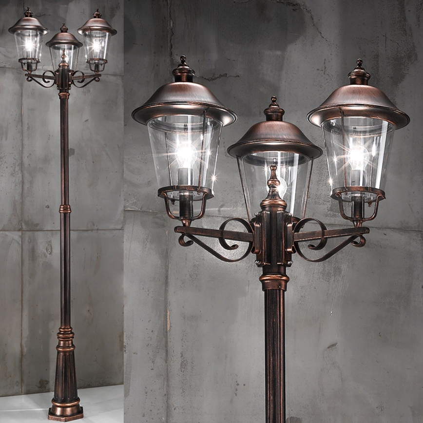 Utomhuslampa KENZO 3xE27/100W/230V IP44 brons/patina