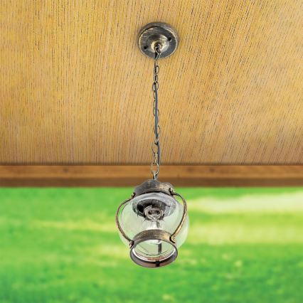 Utomhus hängande armatur TAVERNA 1xE27/60W/230V IP23 brons/patina