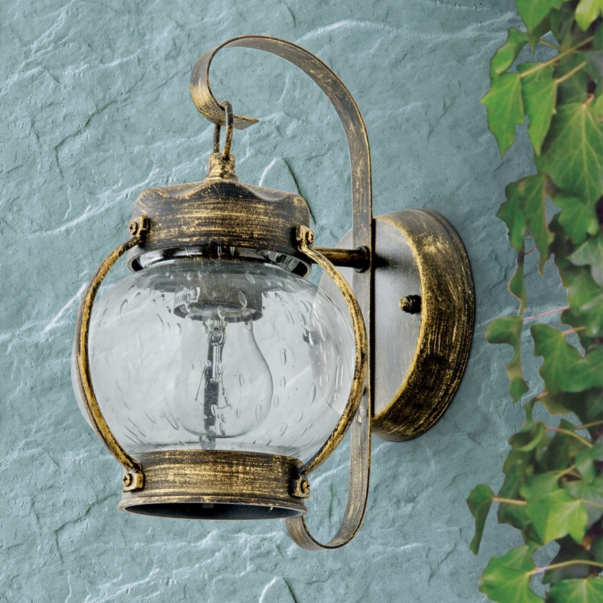 Utomhusvägglampa TAVERNA 1xE27/60W/230V IP23 brons/patina