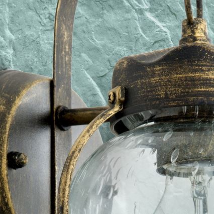 Utomhusvägglampa TAVERNA 1xE27/60W/230V IP23 brons/patina