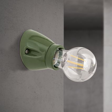 Vägglampa FROST 1xE27/60W/230V grön