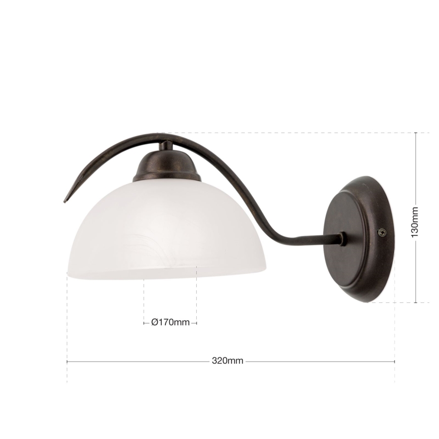 Vägglampa RULA 1xE27/40W/230V vit/brons