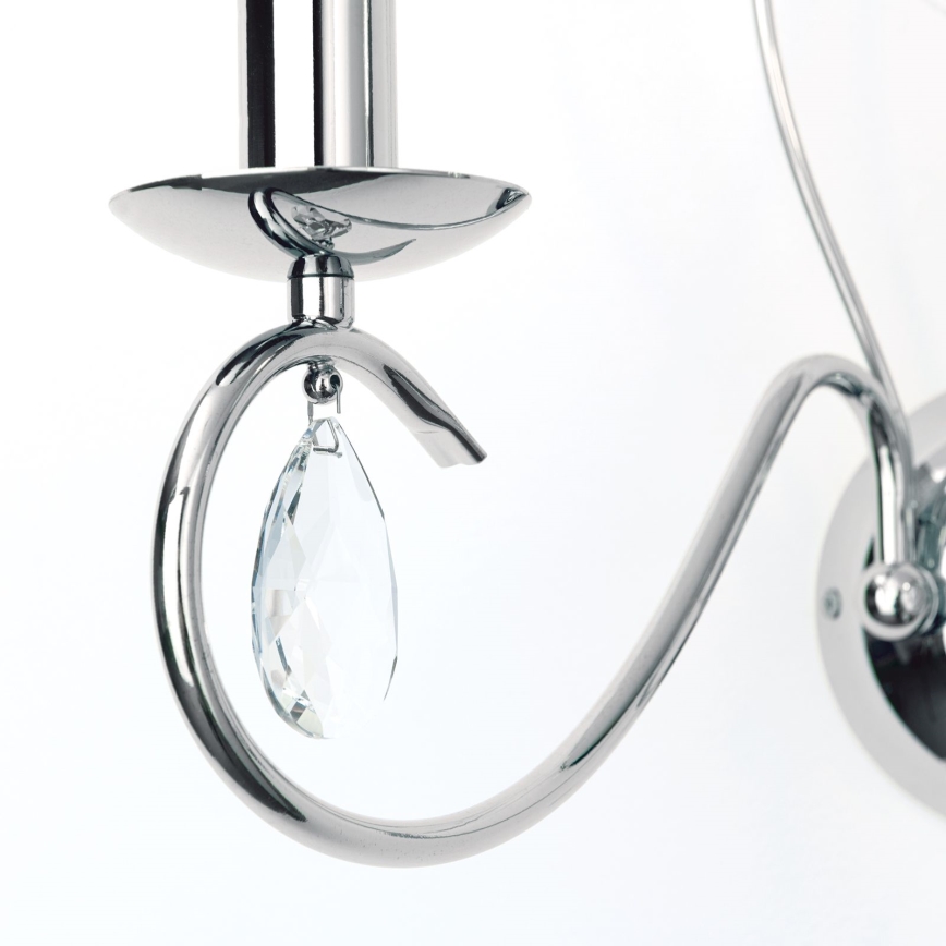 Vägglampa i kristall ALESSIA 2xE14/40W/230V skinande krom