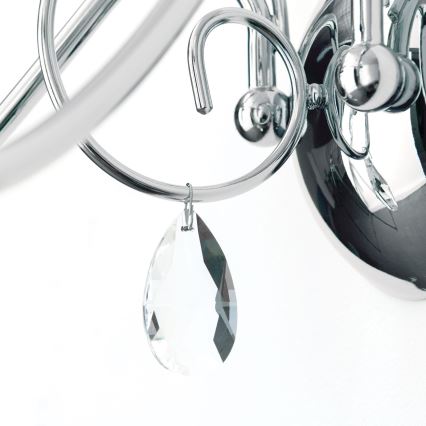 Vägglampa i kristall ALESSIA 2xE14/40W/230V skinande krom