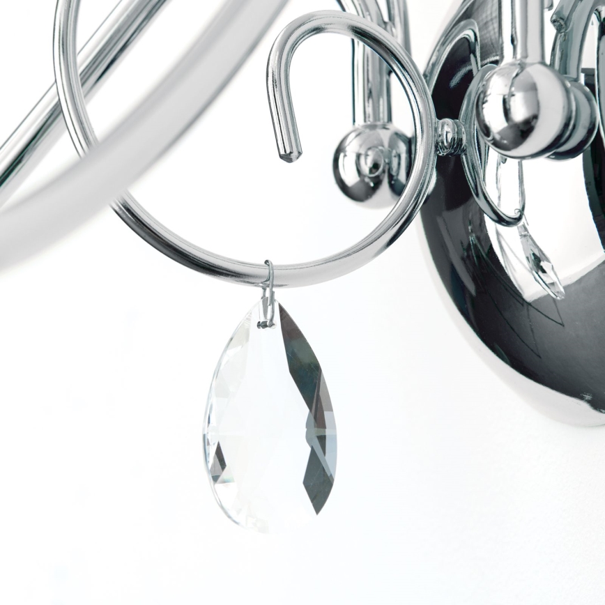 Vägglampa i kristall ALESSIA 2xE14/40W/230V skinande krom