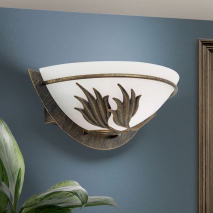 Vägglampa FLEUR 1xE14/60W/230V brons