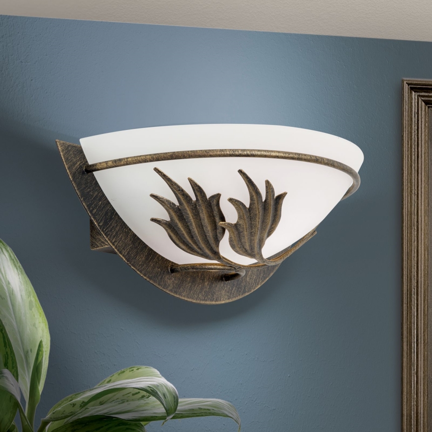 Vägglampa FLEUR 1xE14/60W/230V brons