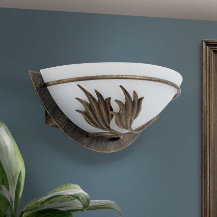 Vägglampa FLEUR 1xE14/60W/230V brons