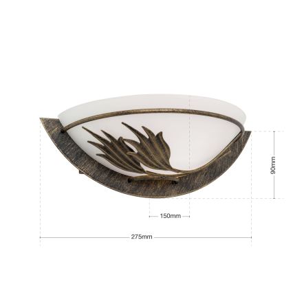 Vägglampa FLEUR 1xE14/60W/230V brons