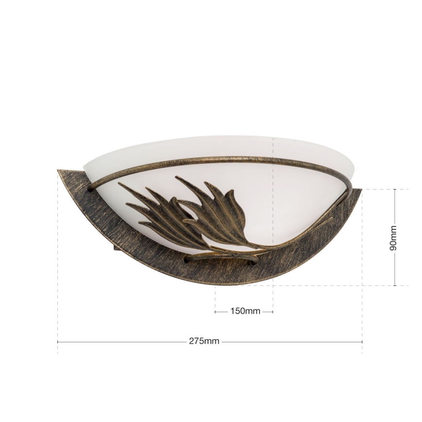 Vägglampa FLEUR 1xE14/60W/230V brons