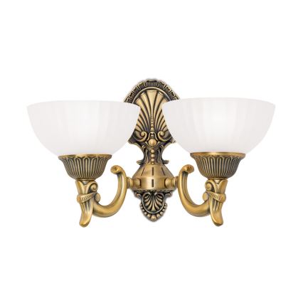 Vägglampa ROCCA 2xE27/60W/230V brons/vit