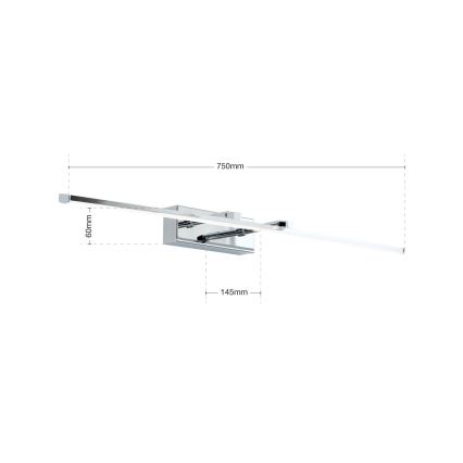LED tavelbelysning PUBLIO LED/15W/230V 75 cm skinande krom