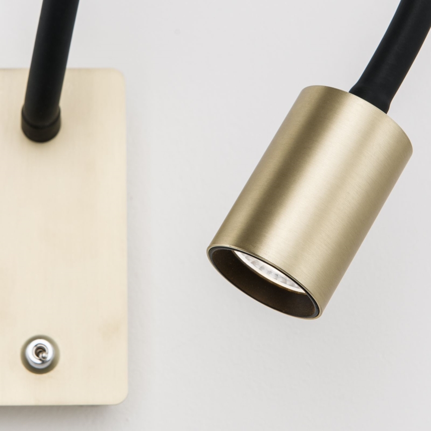 LED Flexibel vägg små lampor KURT LED/5W/230V guld