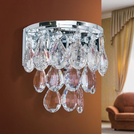 Vägglampa i kristall CELESTE 2xG9/40W/230V skinande krom